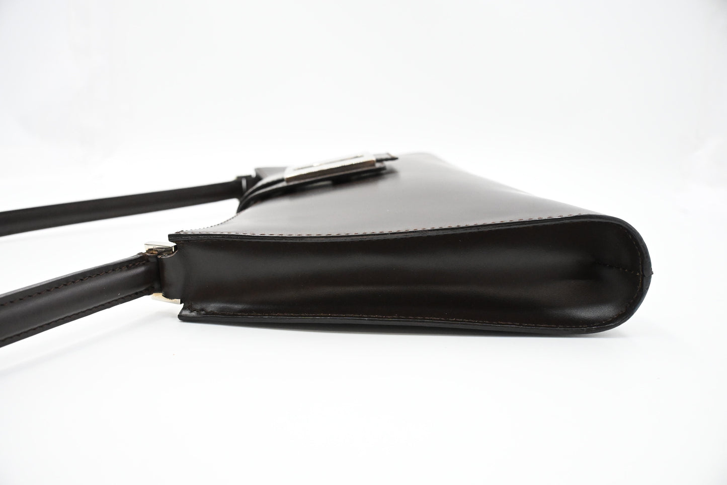 Ferragamo Shoulder Bag in Chocolate Brown Leather