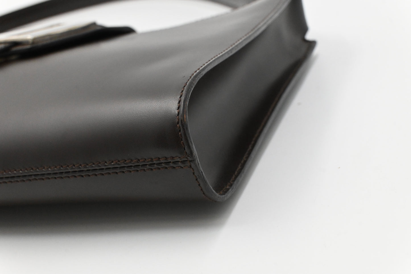 Ferragamo Shoulder Bag in Chocolate Brown Leather