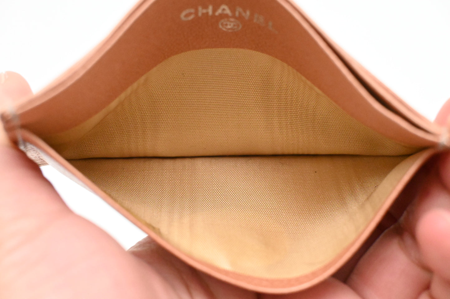 Chanel Card Holder in Pink Leather