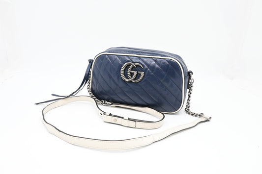 Gucci Marmont Crossbody in Navy Blue Leather