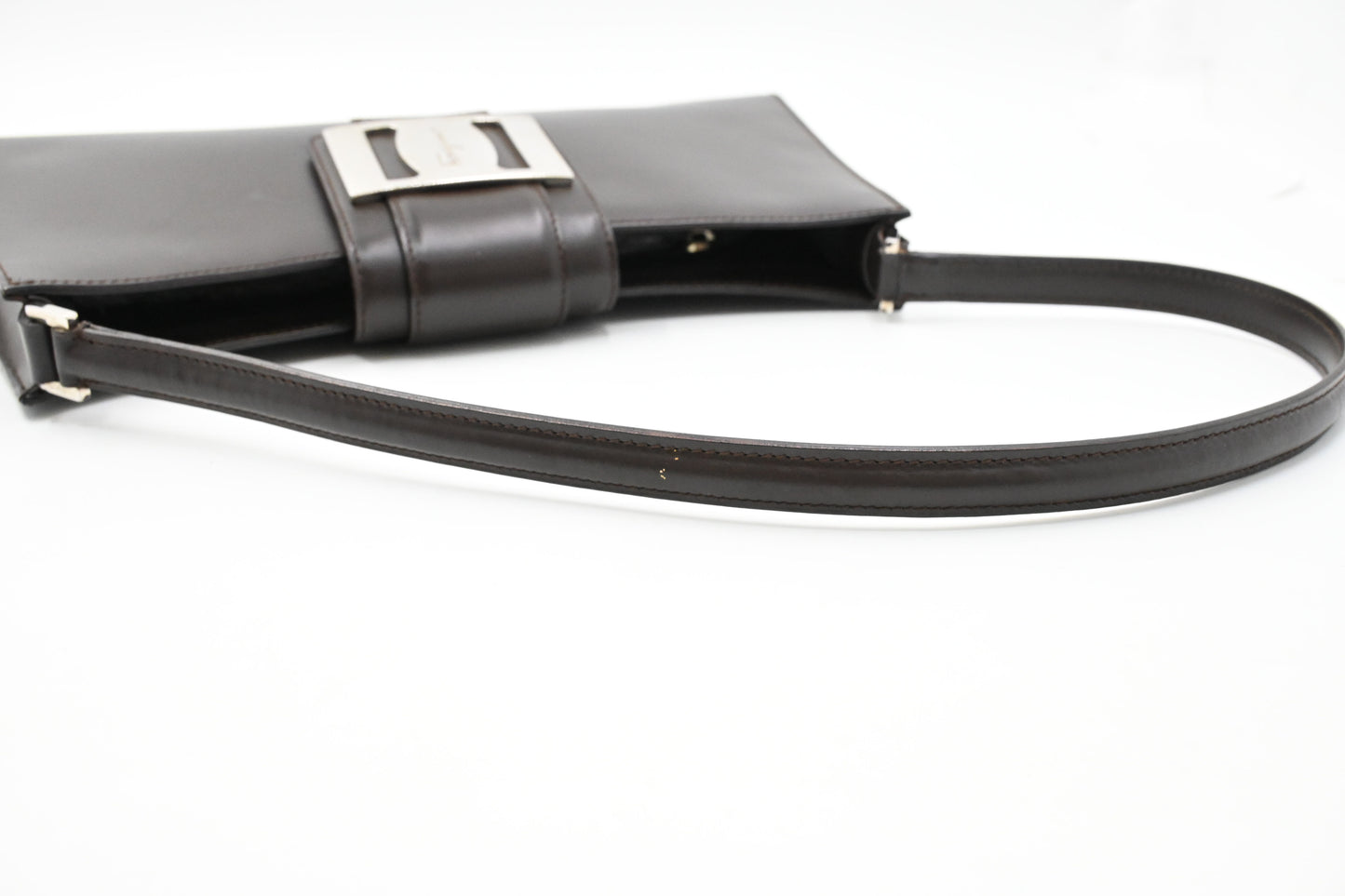 Ferragamo Shoulder Bag in Chocolate Brown Leather