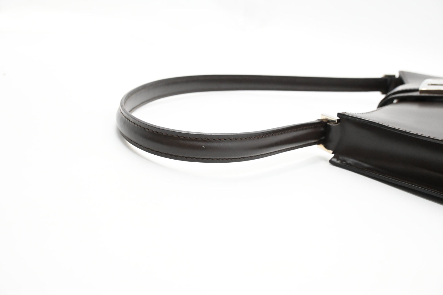 Ferragamo Shoulder Bag in Chocolate Brown Leather