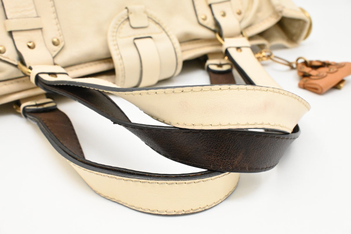 Chloe Kerala Shoulder Bag in Cream Leather