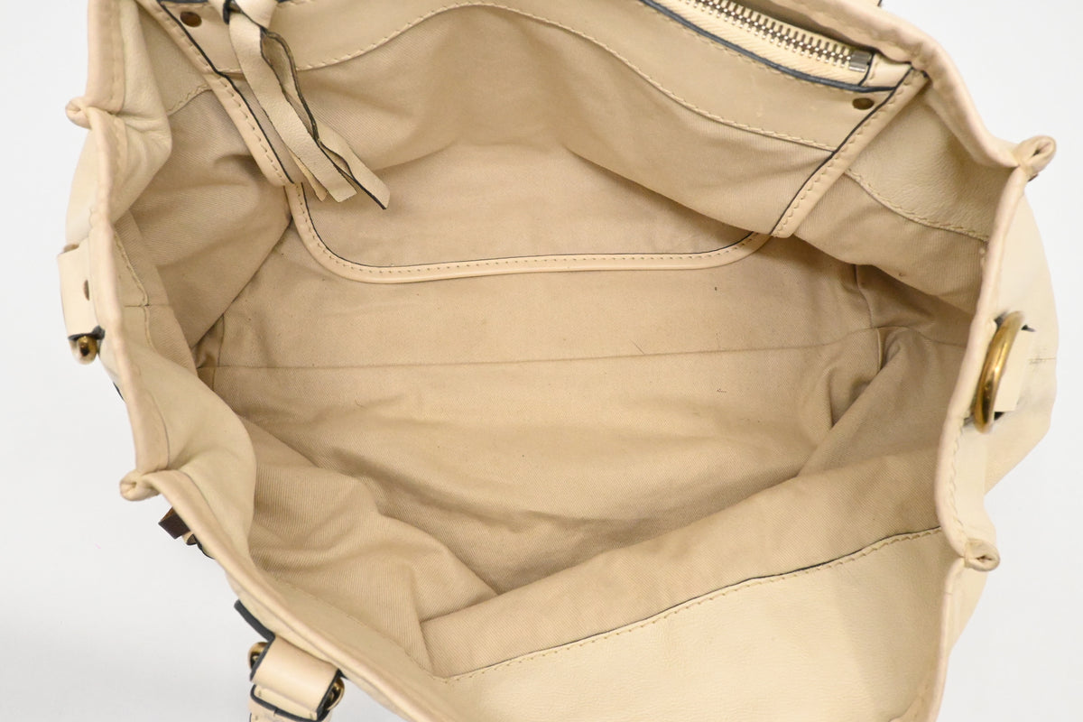 Chloe Kerala Shoulder Bag in Cream Leather