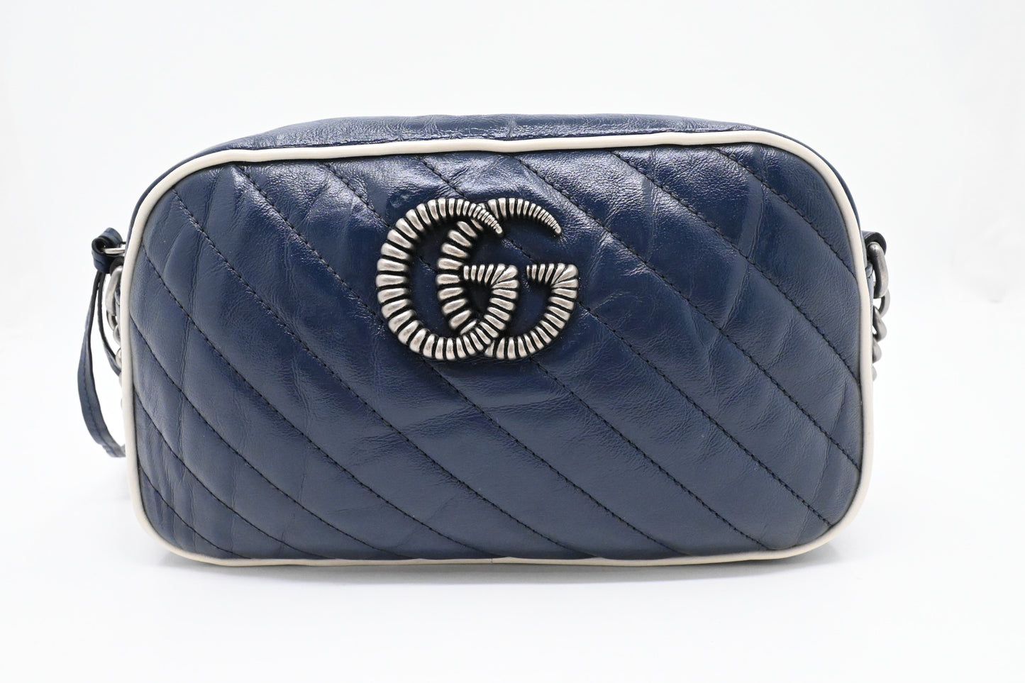 Gucci Marmont Crossbody in Navy Blue Leather