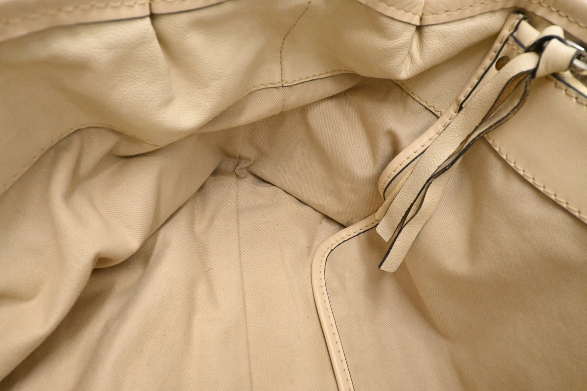 Chloe Kerala Shoulder Bag in Cream Leather