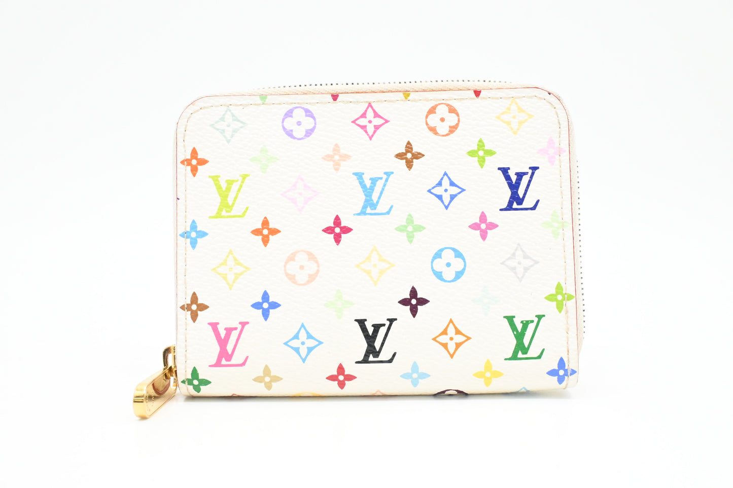 Louis Vuitton Zippy Coin Case in White Multicolor Canvas