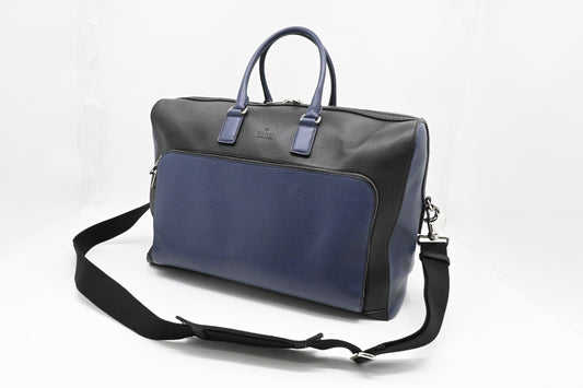 Gucci Cosmopolis Travel Bag in Black & Blue Leather