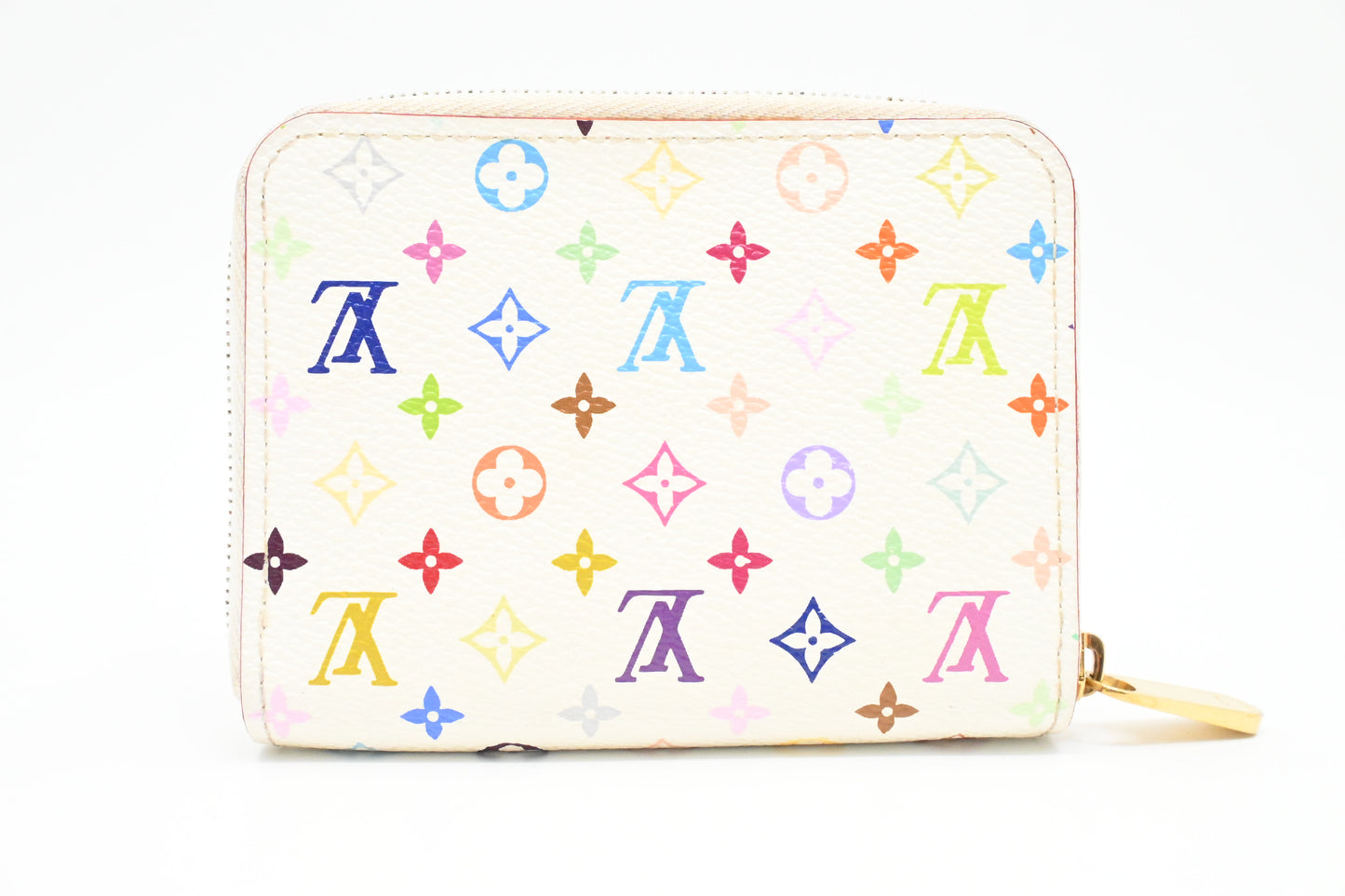 Louis Vuitton Zippy Coin Case in White Multicolor Canvas