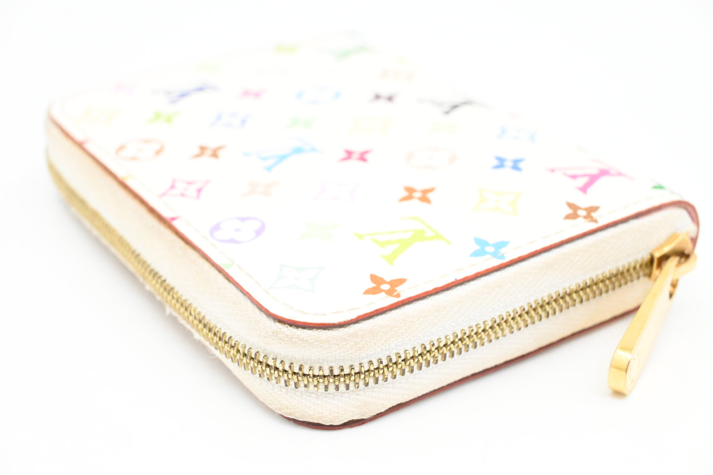 Louis Vuitton Zippy Coin Case in White Multicolor Canvas