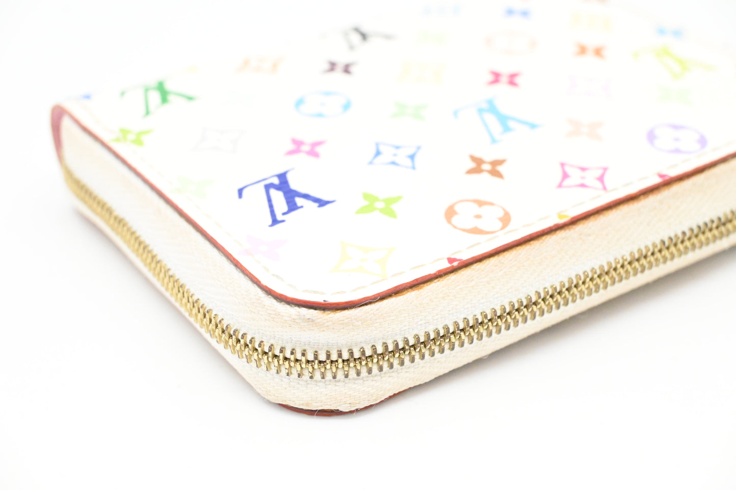Louis Vuitton Zippy Coin Case in White Multicolor Canvas