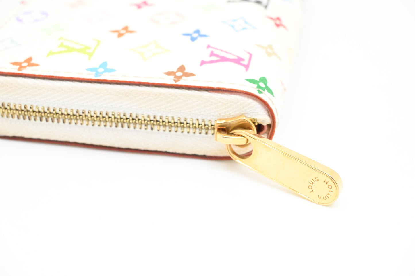 Louis Vuitton Zippy Coin Case in White Multicolor Canvas