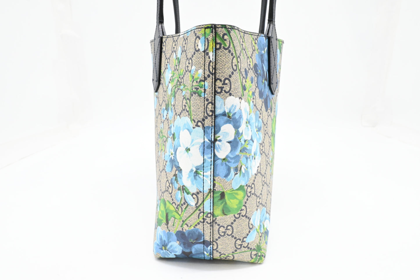 Gucci Small Tote in Blue Blooms GG Supreme Canvas