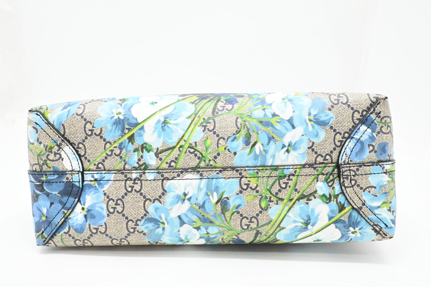 Gucci Small Tote in Blue Blooms GG Supreme Canvas