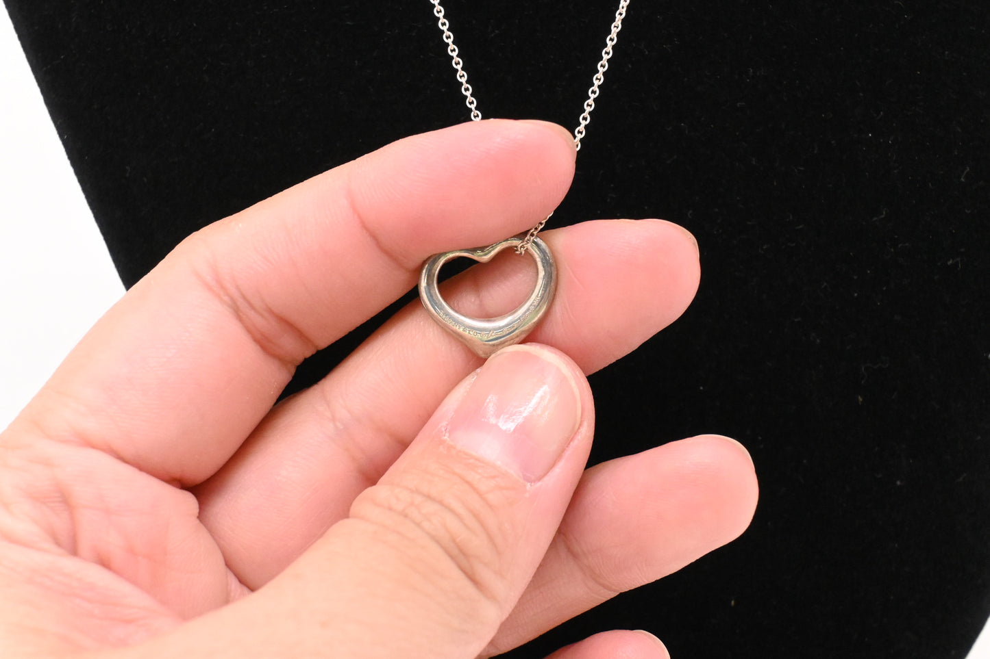 Tiffany & Co. Open Heart Necklace in Sterling Silver