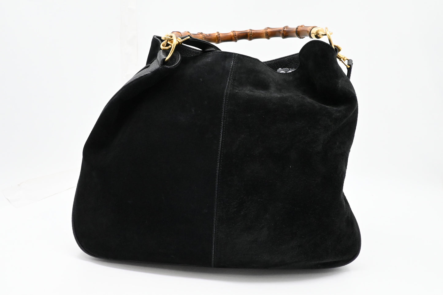 Gucci Bamboo Hobo Bag in Black Suede