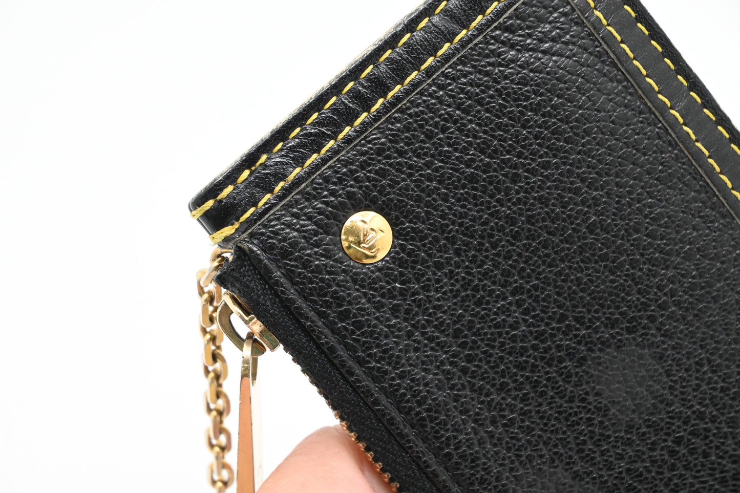 Louis Vuitton Pochette Cles in Black Suhali Leather