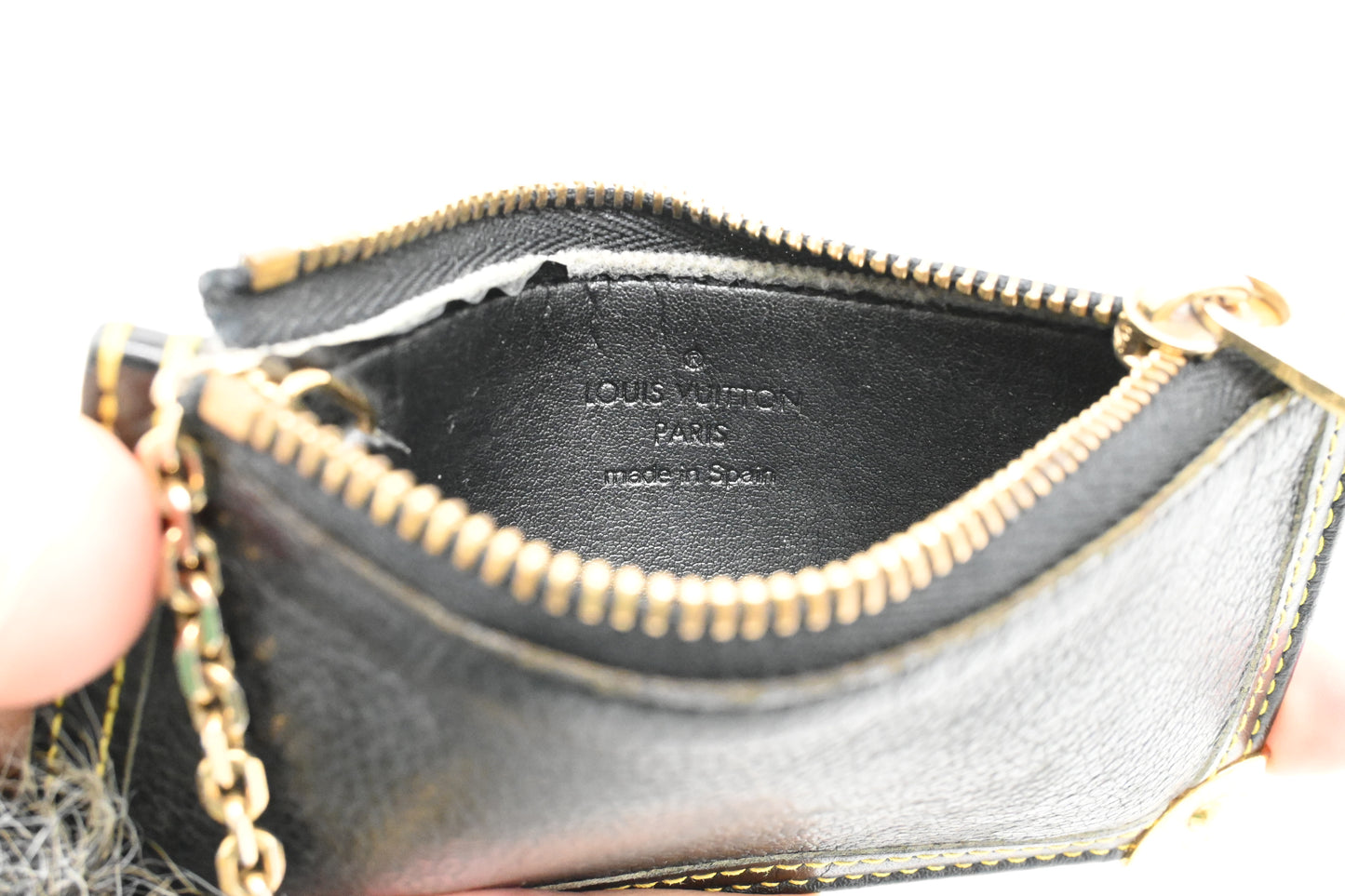 Louis Vuitton Pochette Cles in Black Suhali Leather