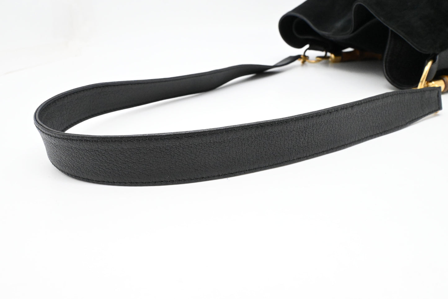 Gucci Bamboo Hobo Bag in Black Suede