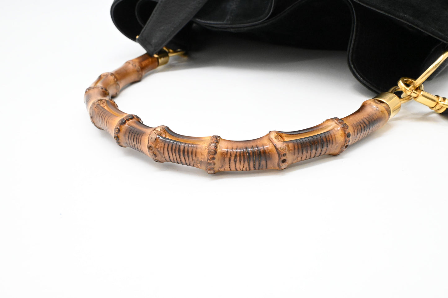 Gucci Bamboo Hobo Bag in Black Suede