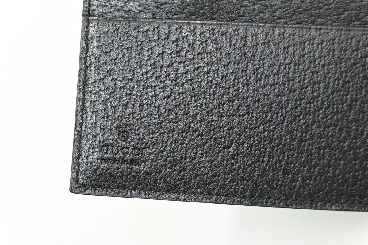 Gucci Compact Wallet in Black Leather and Canvas