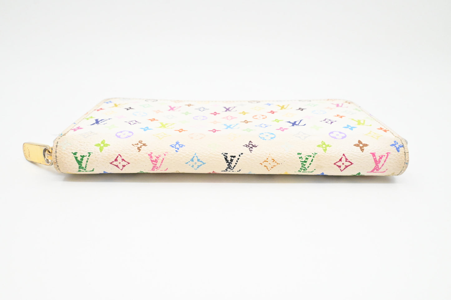 Louis Vuitton Long Zippy Wallet in White Multicolor Canvas