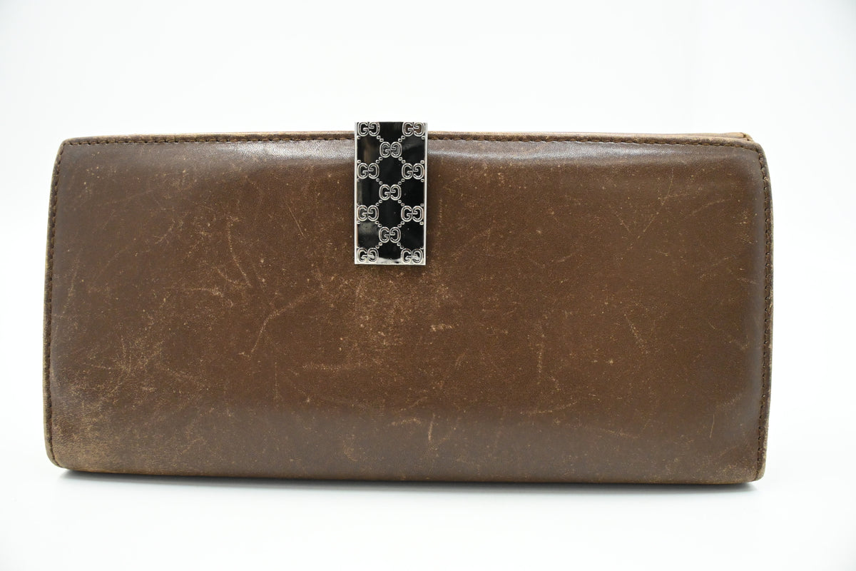 Gucci Long Wallet in Brown leather