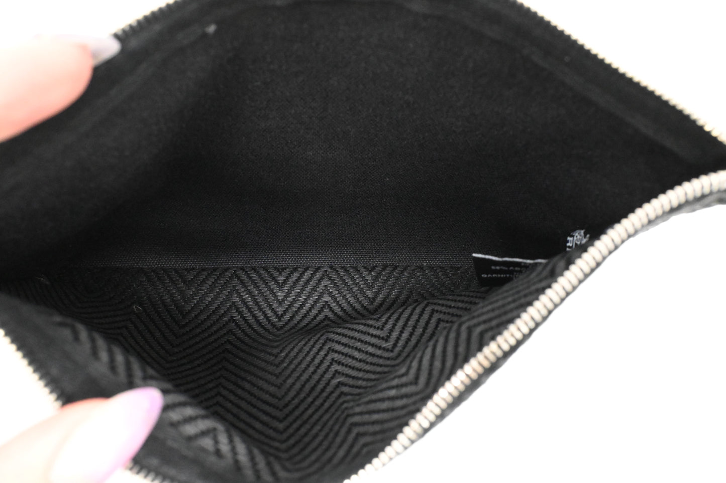 Hermes Bain Small Flat Yachting Pouch in Black Canvas