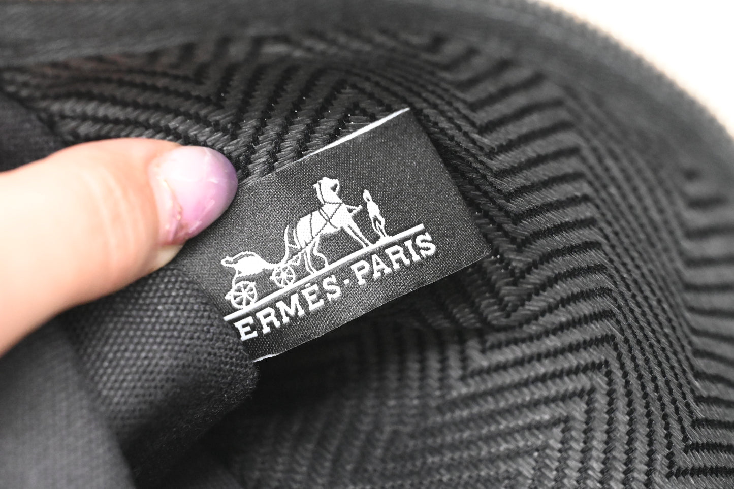 Hermes Bain Small Flat Yachting Pouch in Black Canvas