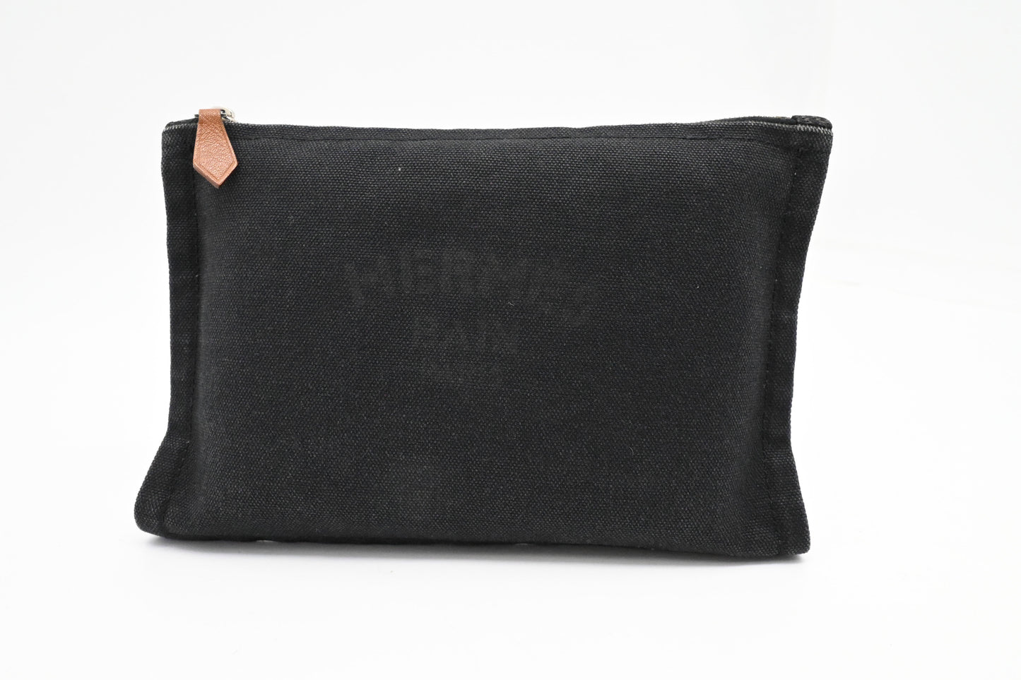 Hermes Small Bain Pouch in Black Canvas