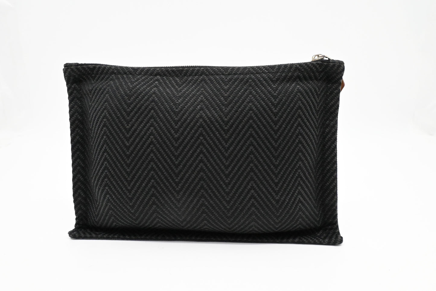 Hermes Small Bain Pouch in Black Canvas