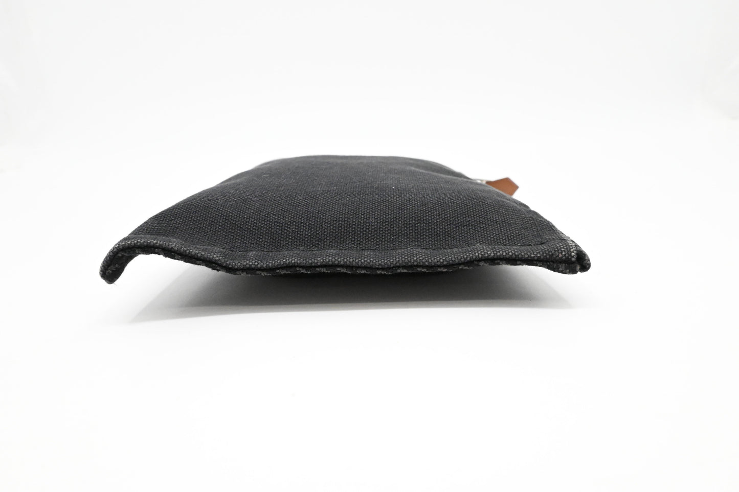 Hermes Small Bain Pouch in Black Canvas