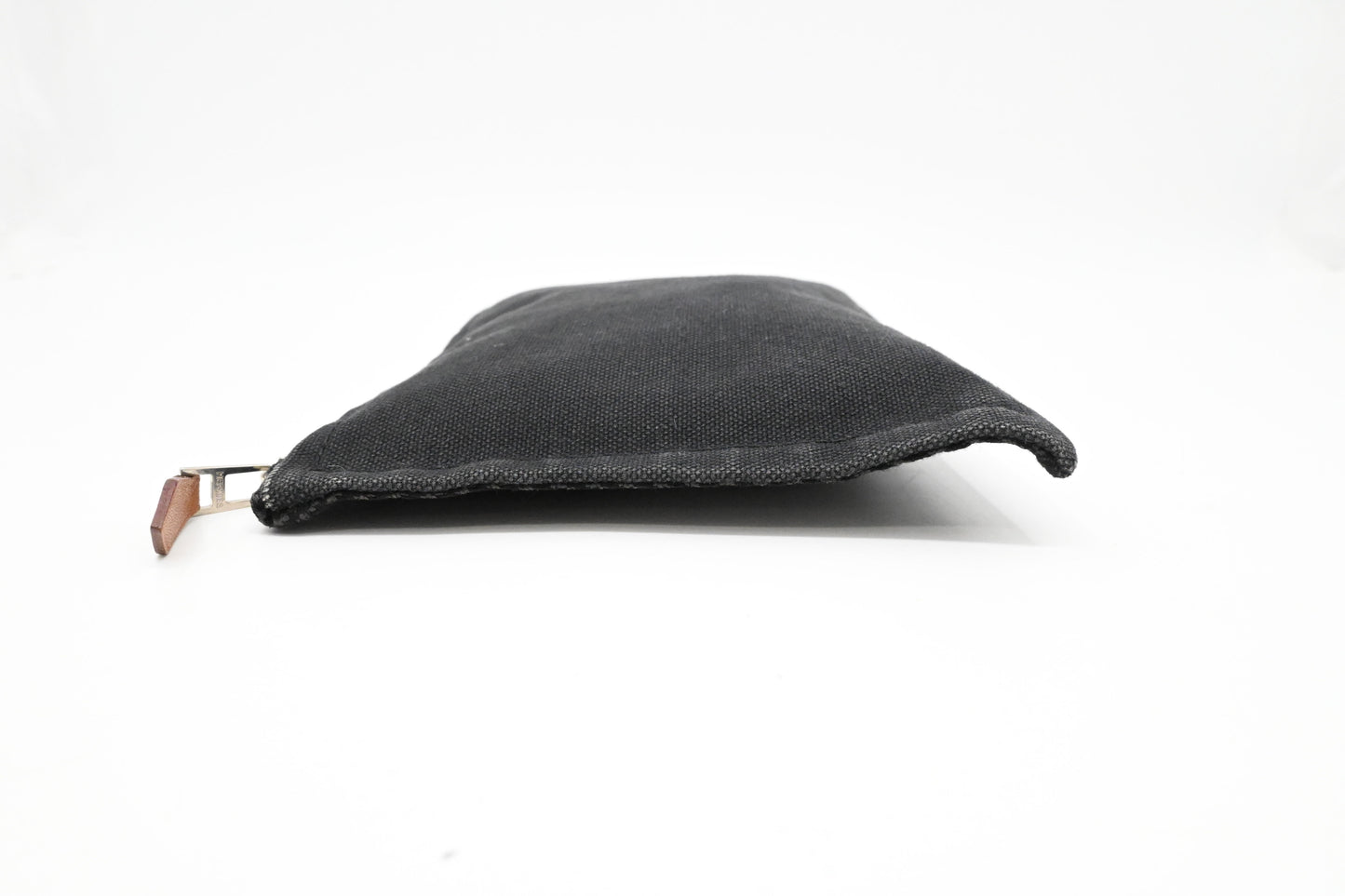 Hermes Small Bain Pouch in Black Canvas