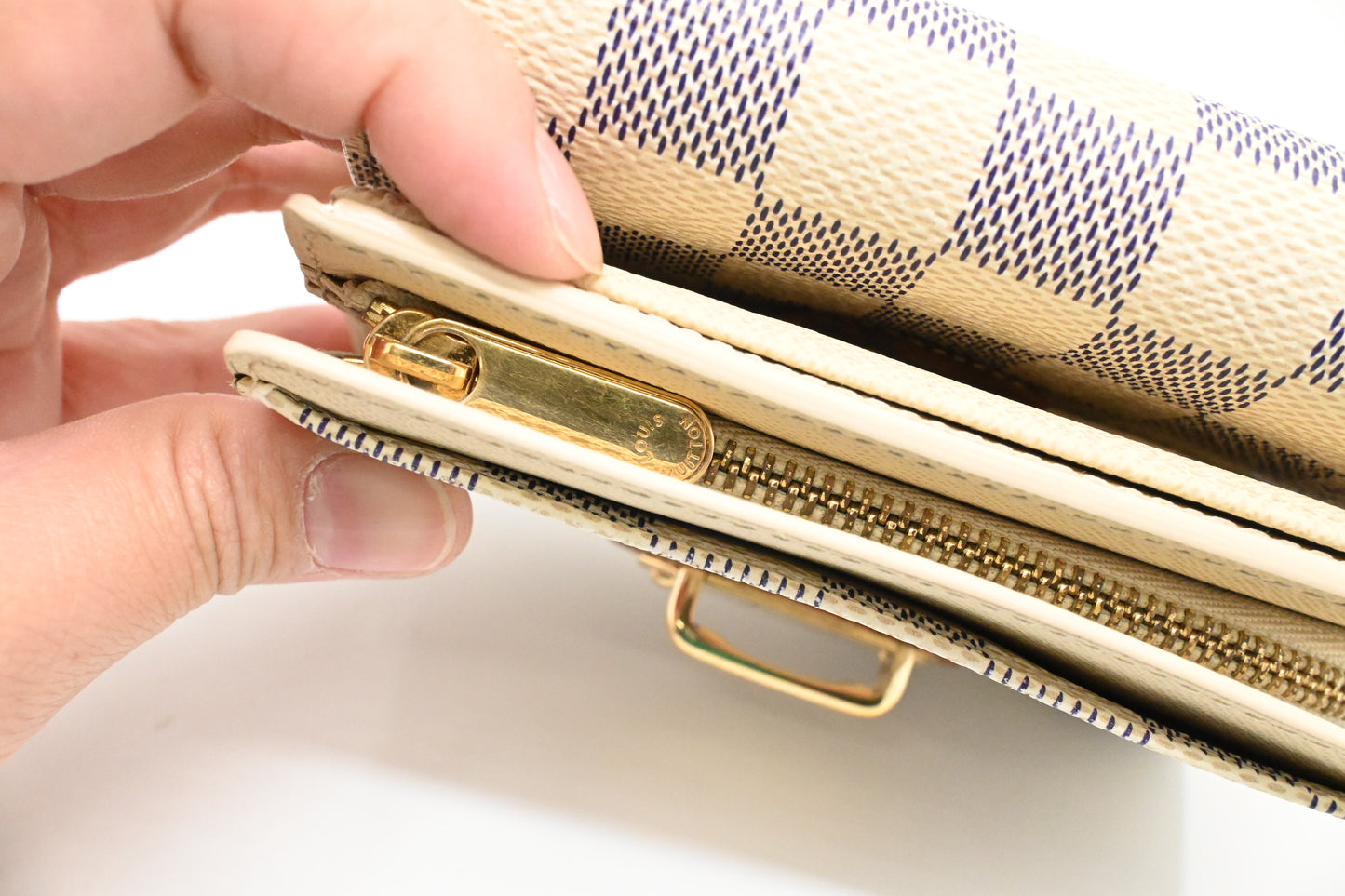 Louis Vuitton Joey Wallet in Damier Azur Canvas