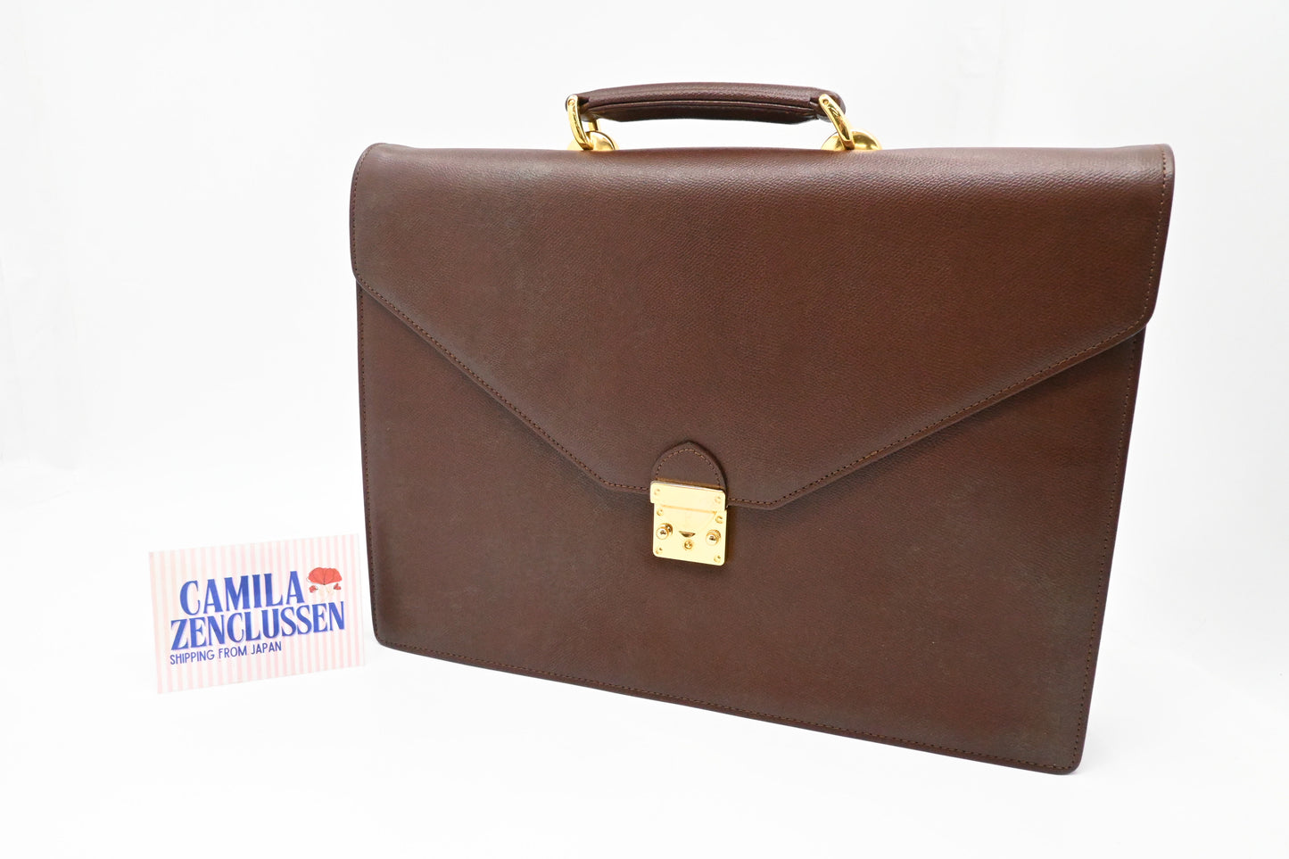 YSL Saint Laurent Business Bag in Brown Leather