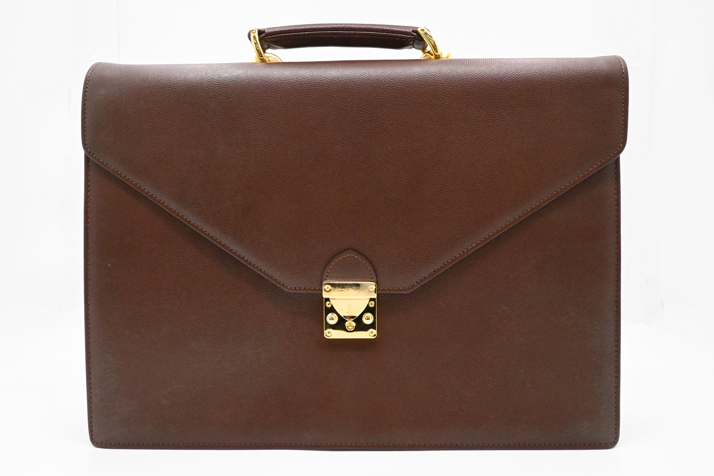 YSL Saint Laurent Business Bag in Brown Leather