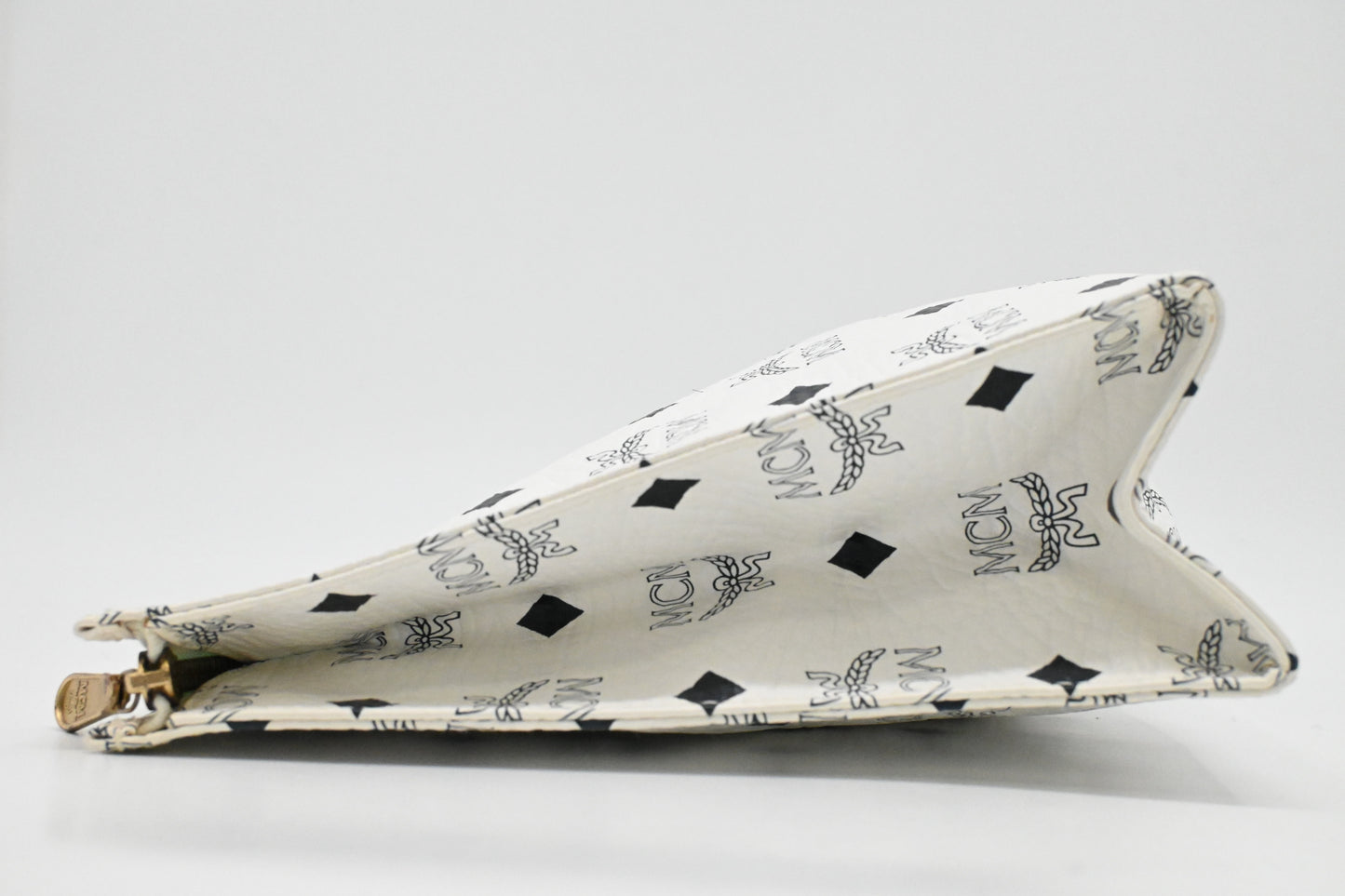 MCM Clutch in White Visetos Canvas