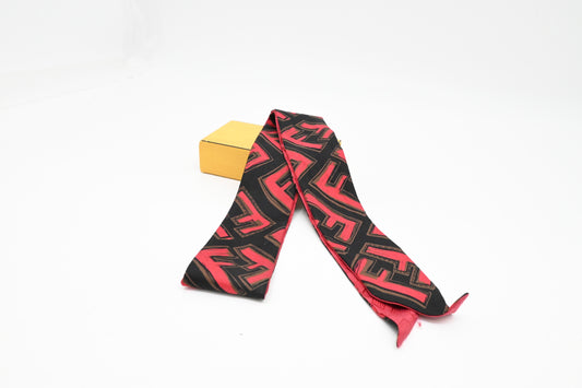 Fendi Wrappy Bandeau in Red and Black Silk