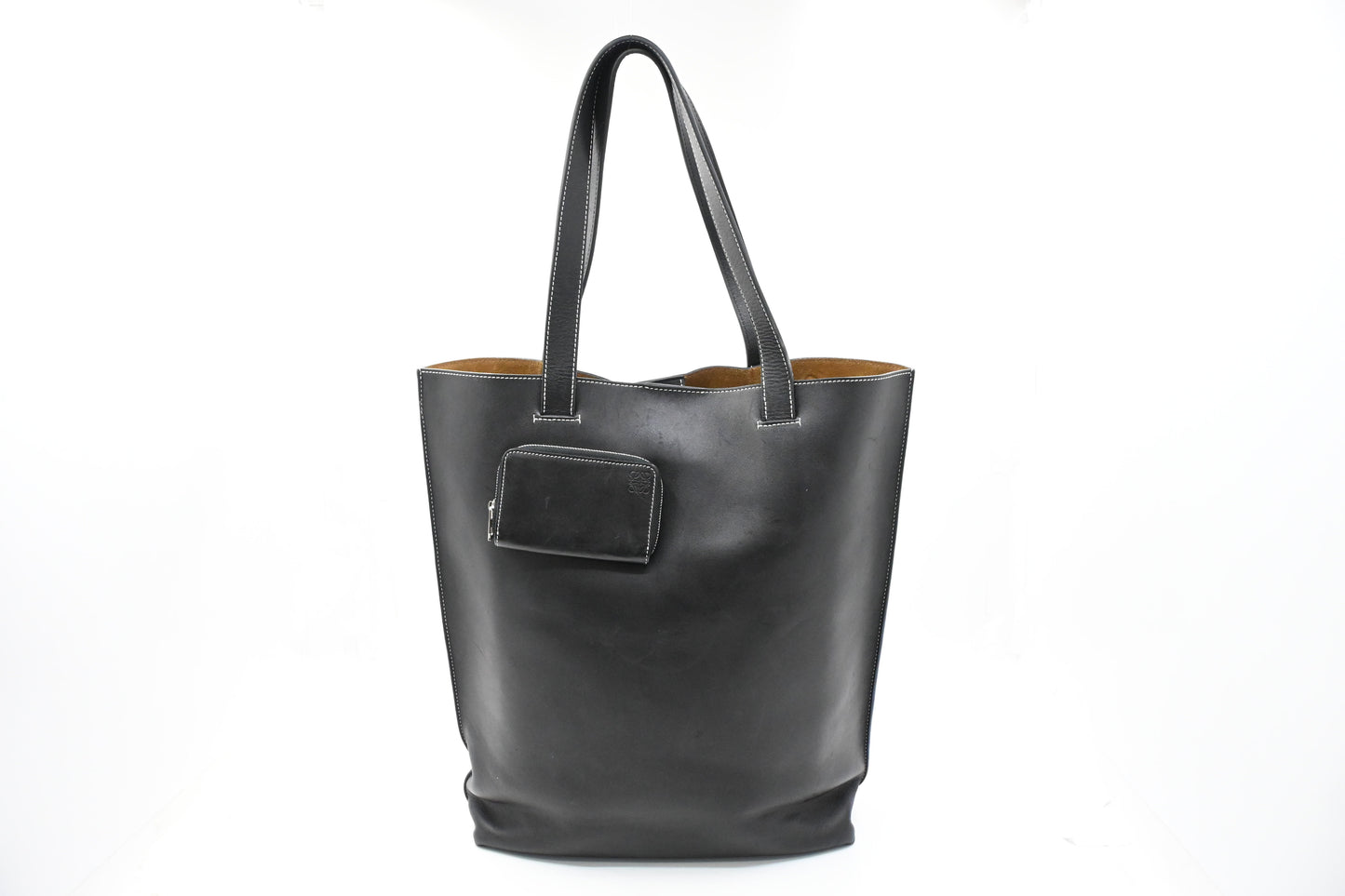 Loewe Wallet Puzzle Tote in Black Leather