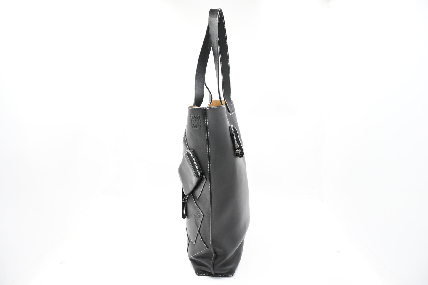 Loewe Wallet Puzzle Tote in Black Leather
