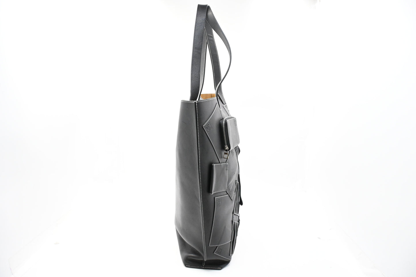 Loewe Wallet Puzzle Tote in Black Leather