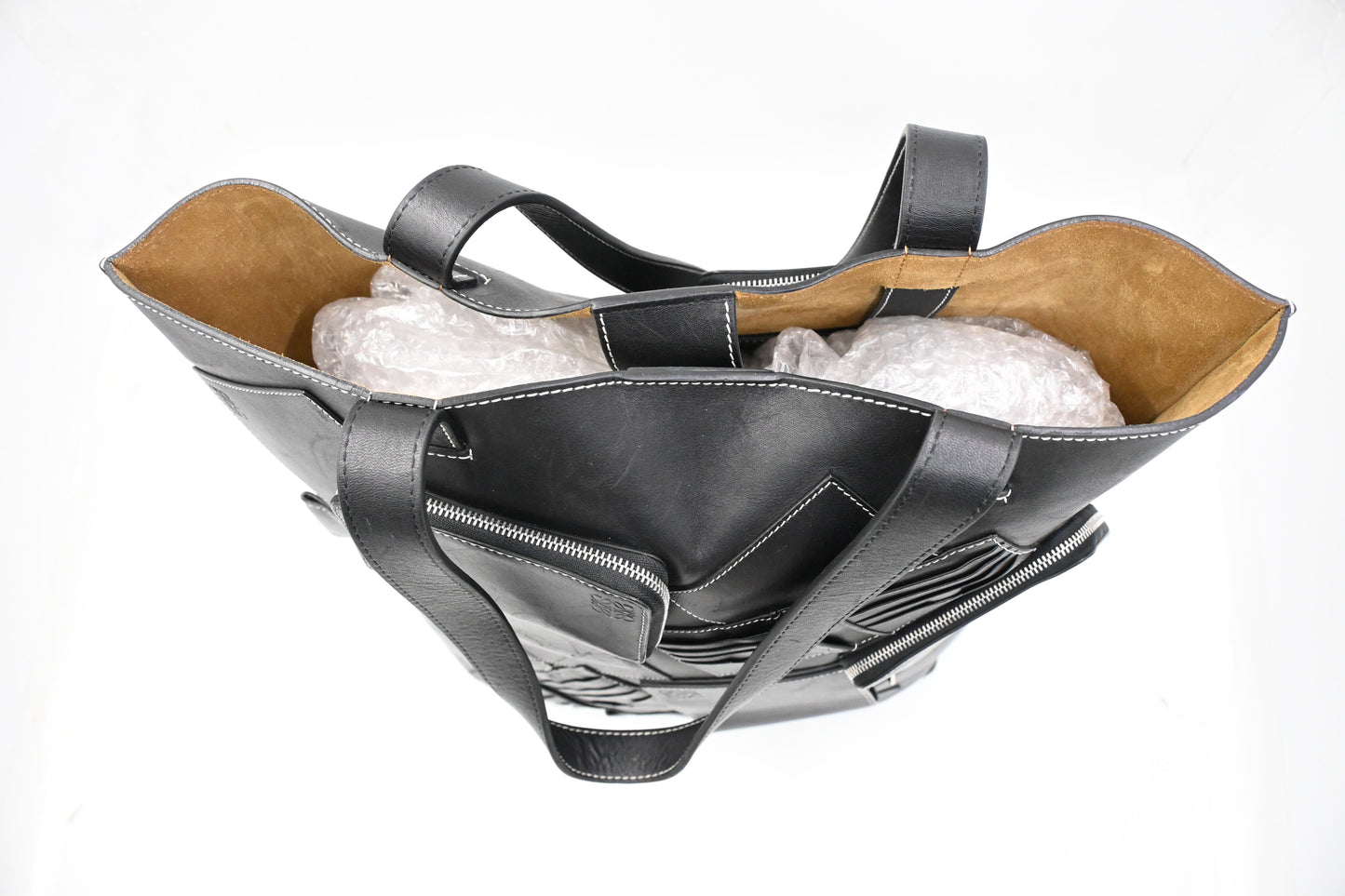 Loewe Wallet Puzzle Tote in Black Leather