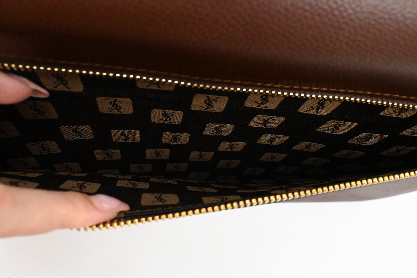 YSL Saint Laurent Business Bag in Brown Leather
