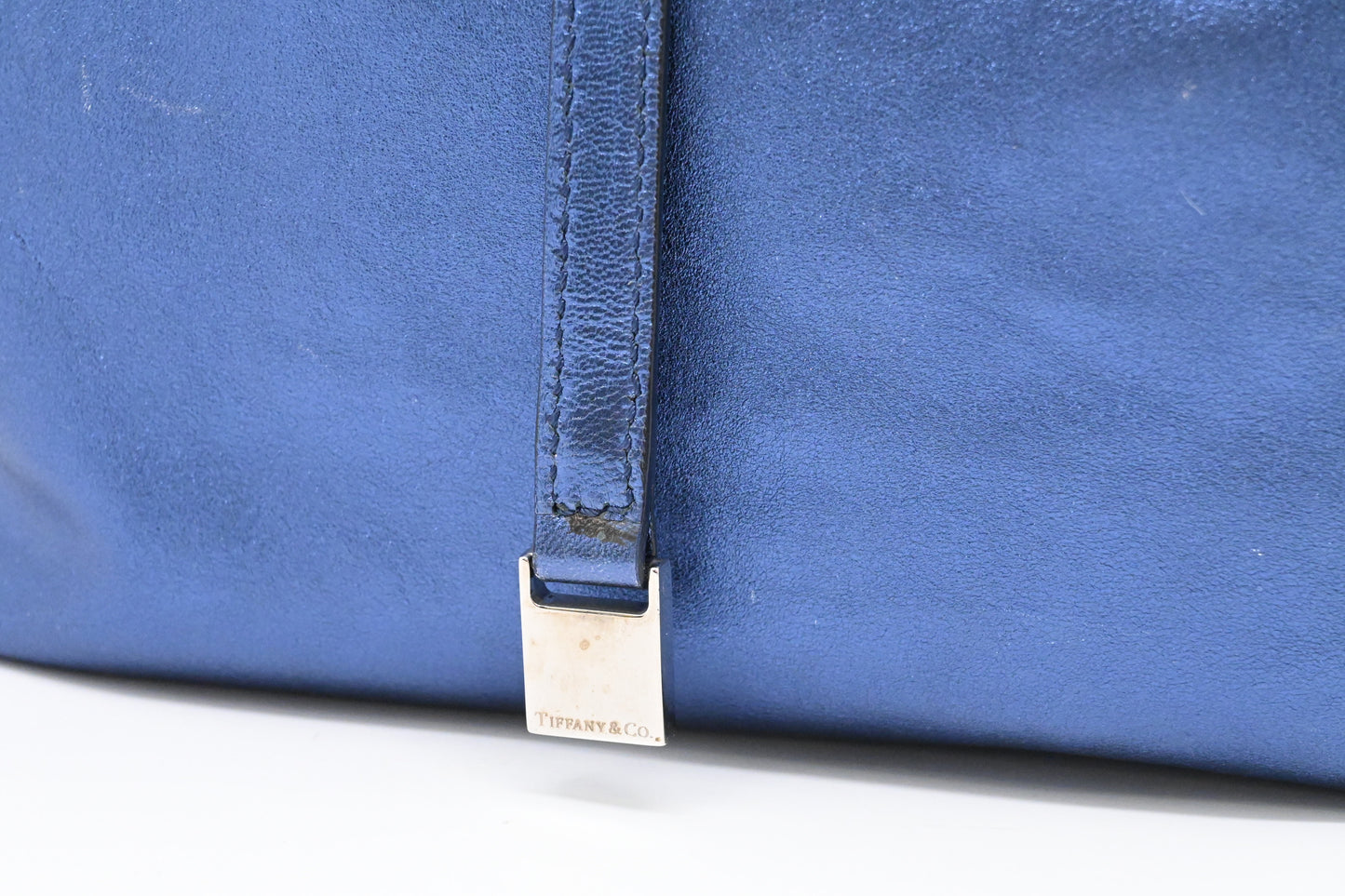 Tiffany & Co. Small Reversible Tote in Metallic Blue Leather
