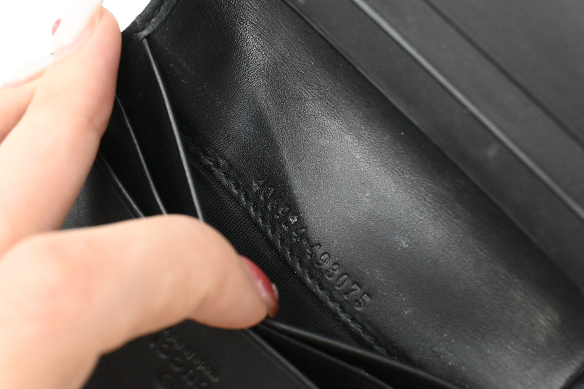 Gucci Compact Wallet in Black Guccissima Leather
