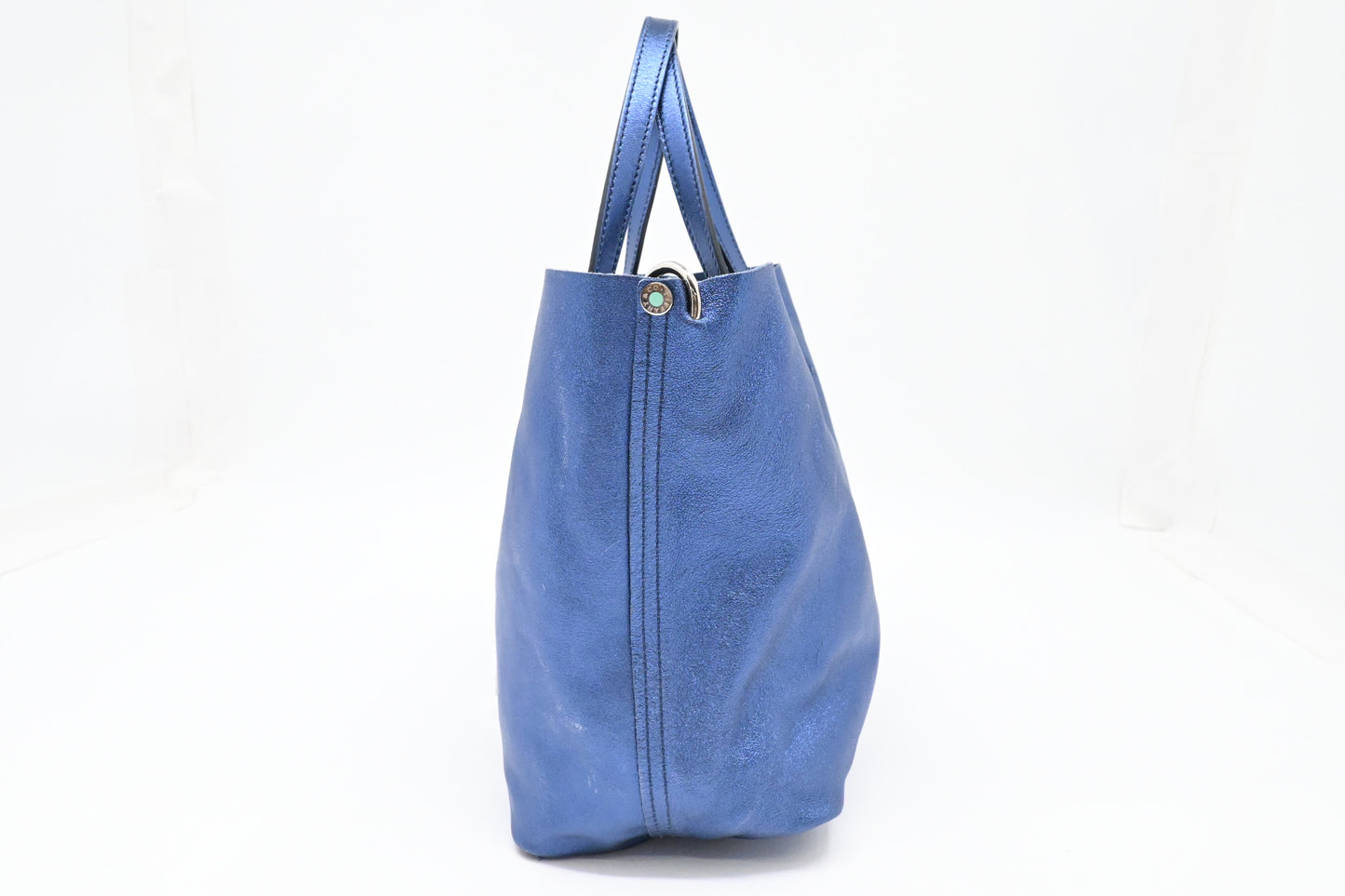 Tiffany & Co. Small Reversible Tote in Metallic Blue Leather