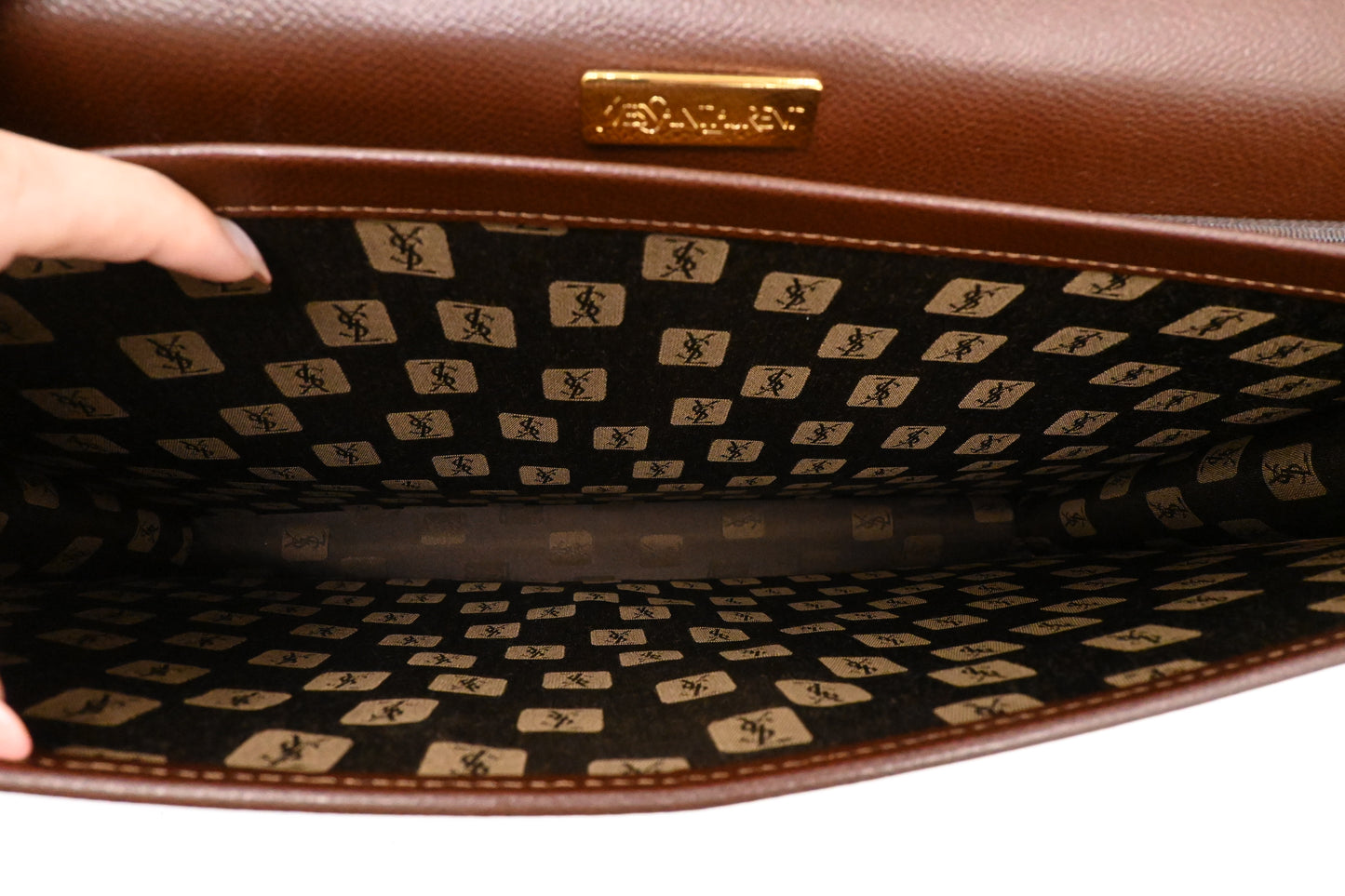 YSL Saint Laurent Business Bag in Brown Leather