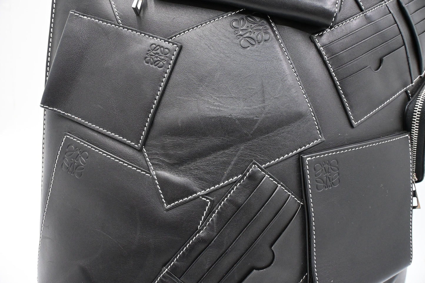 Loewe Wallet Puzzle Tote in Black Leather