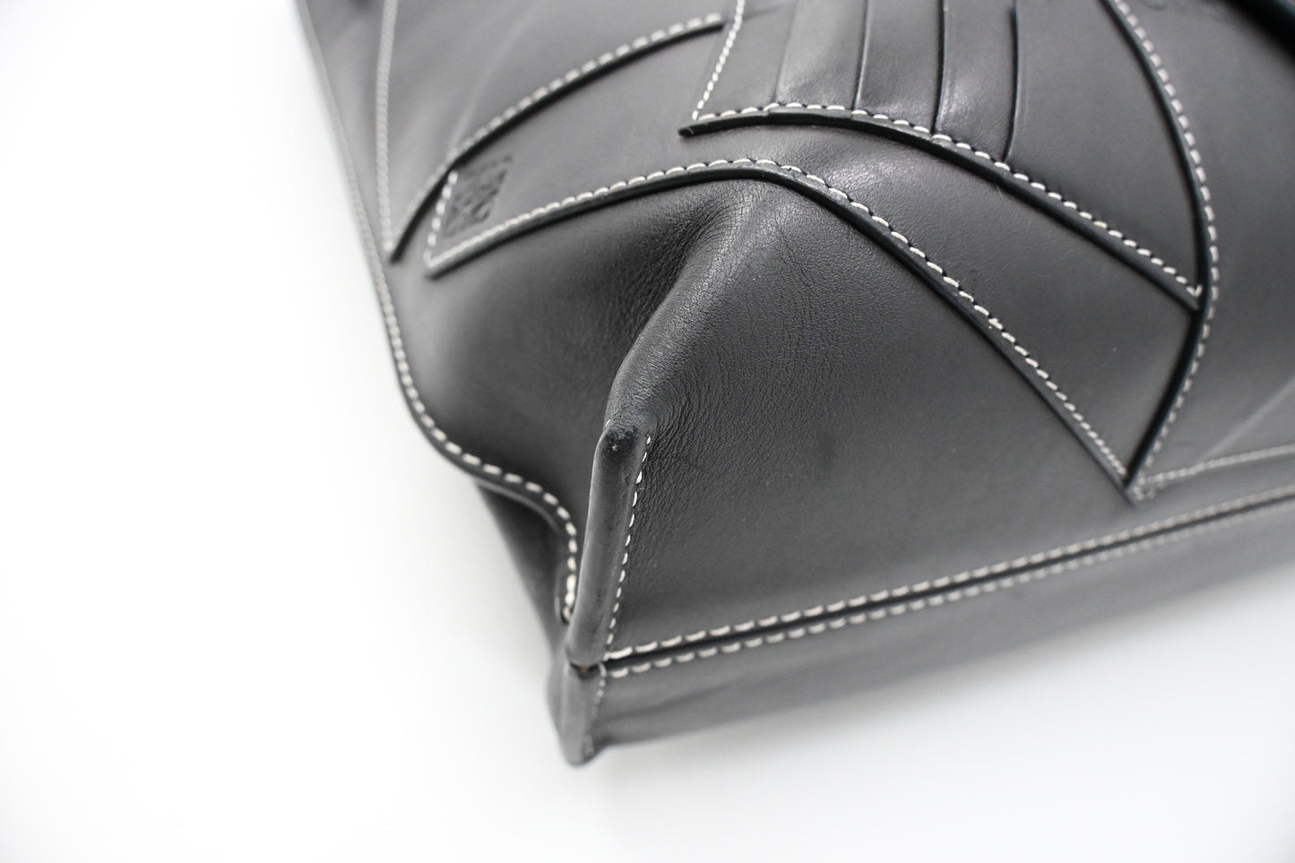 Loewe Wallet Puzzle Tote in Black Leather