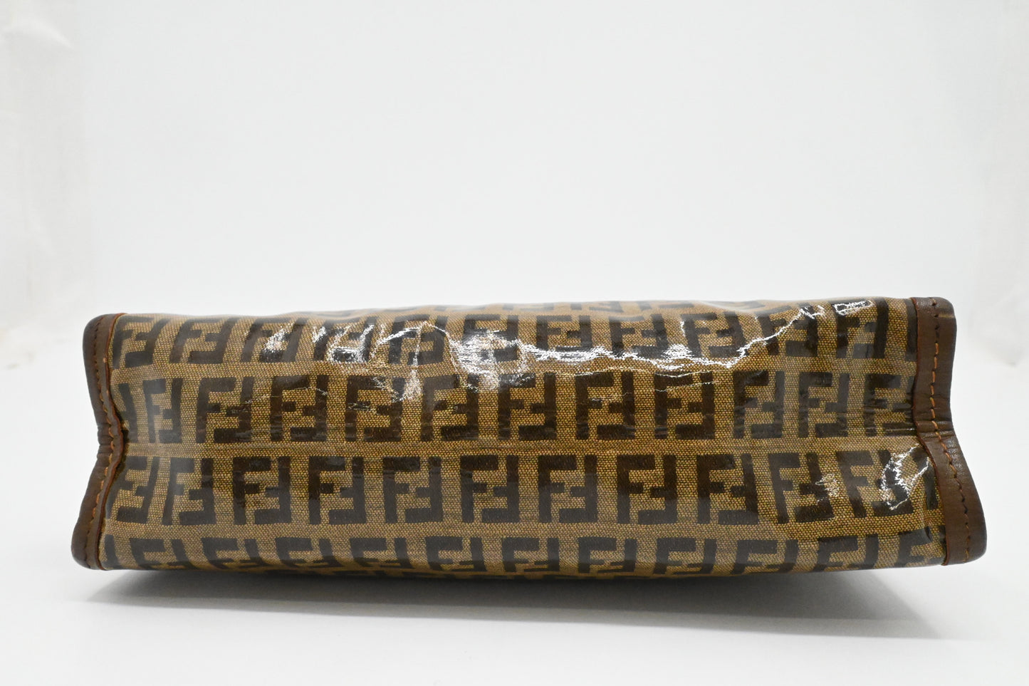 Fendi Pouch in Brown Zucchino Coated Canvas